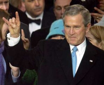 Bush Satantic Curse Hand Gesture