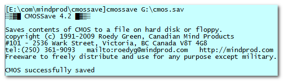 Screenshot for CMOSSave 4.6