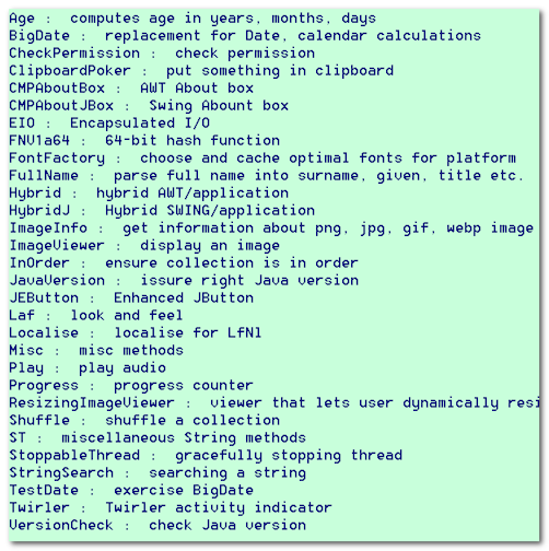 Common JDK 1.8+ Utility classes screenshot