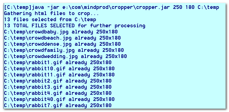 Converts set of image files to a common size