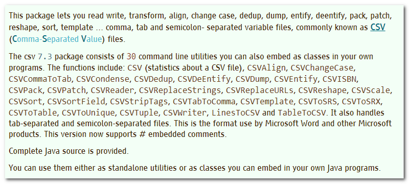 Screenshot for CSV 6.5