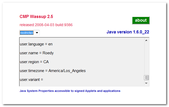 Wassup let's you know what's up with your Java environment.